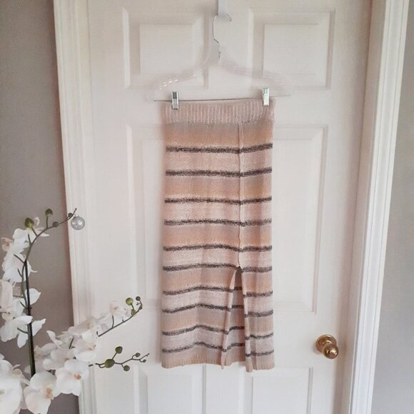 NWT Buffalo David Bitton knit stripe midi skirt with slit, S - Picture 4 of 8